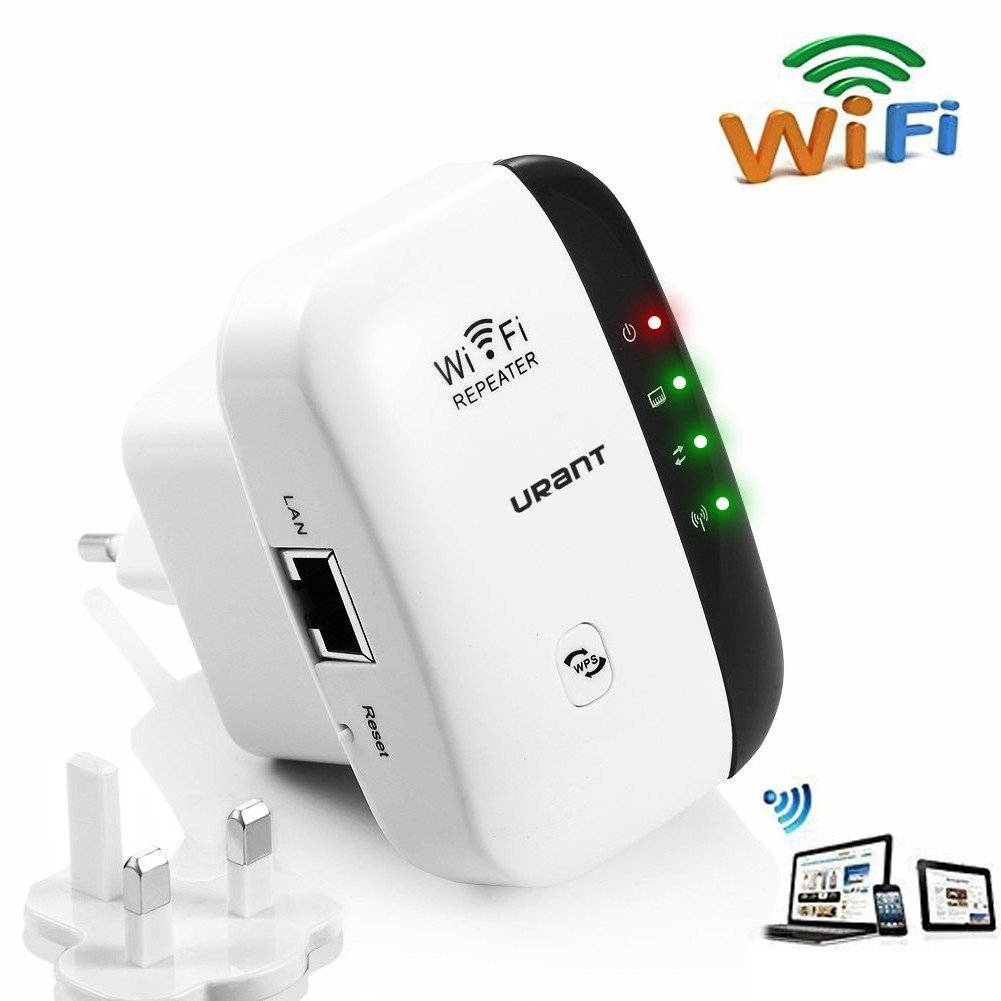 Extension WiFi, URANT Extenseur Sans Fil Booster Amplificateur de Wifi Longue Portée Mini Routeur de voyage Sans Fil Adaptateur Supporte la Norme Wifi-N, 2.4GHz , Antennes Intégrées , Norme IEEE , Int